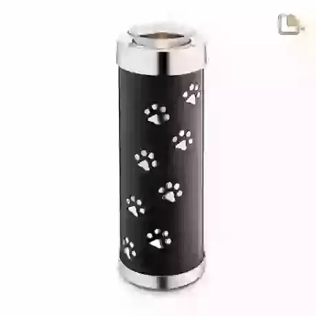 Tall Midnight Candle Urn with Paw Prints